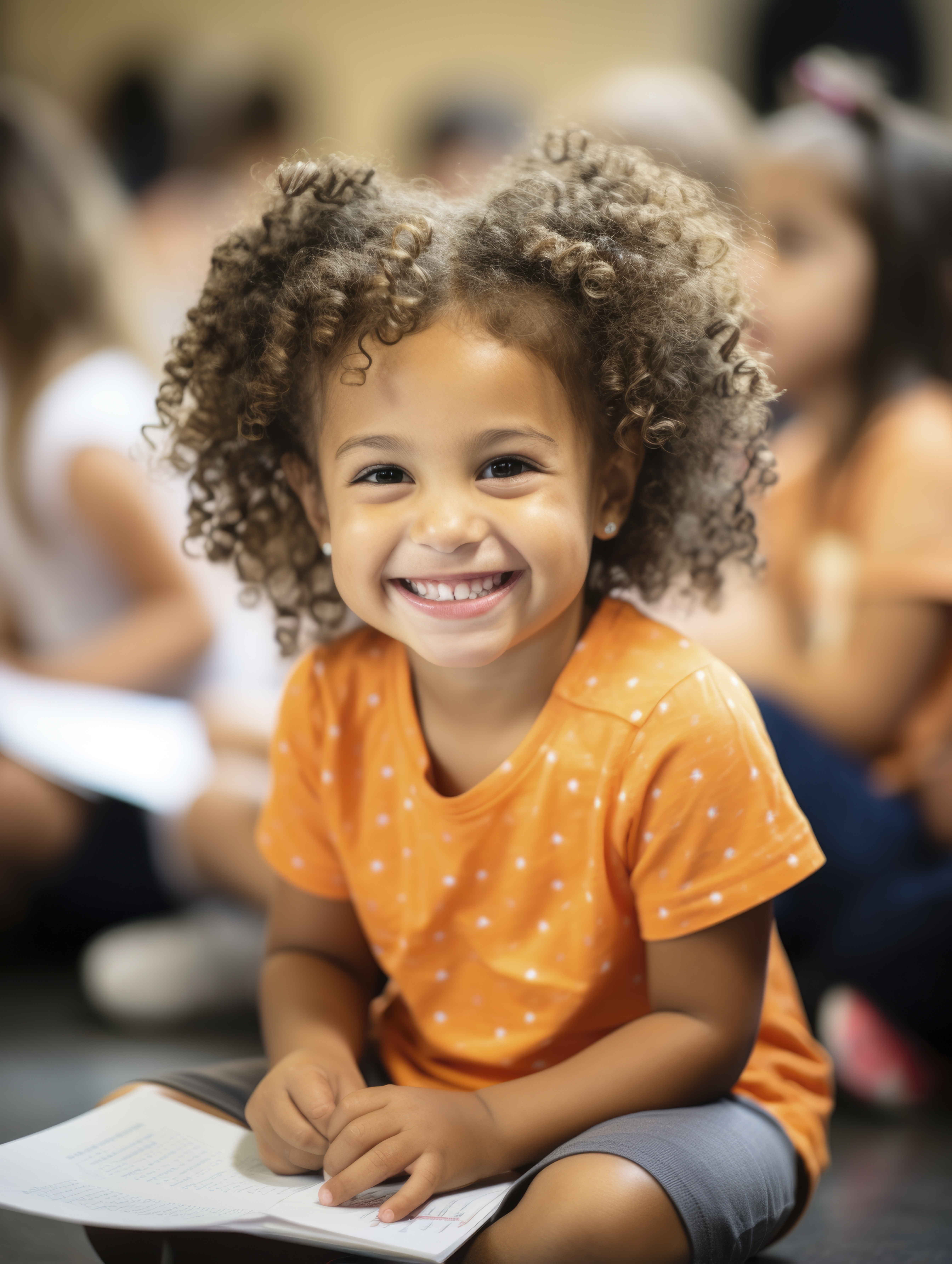 Criança sorrindo em creche