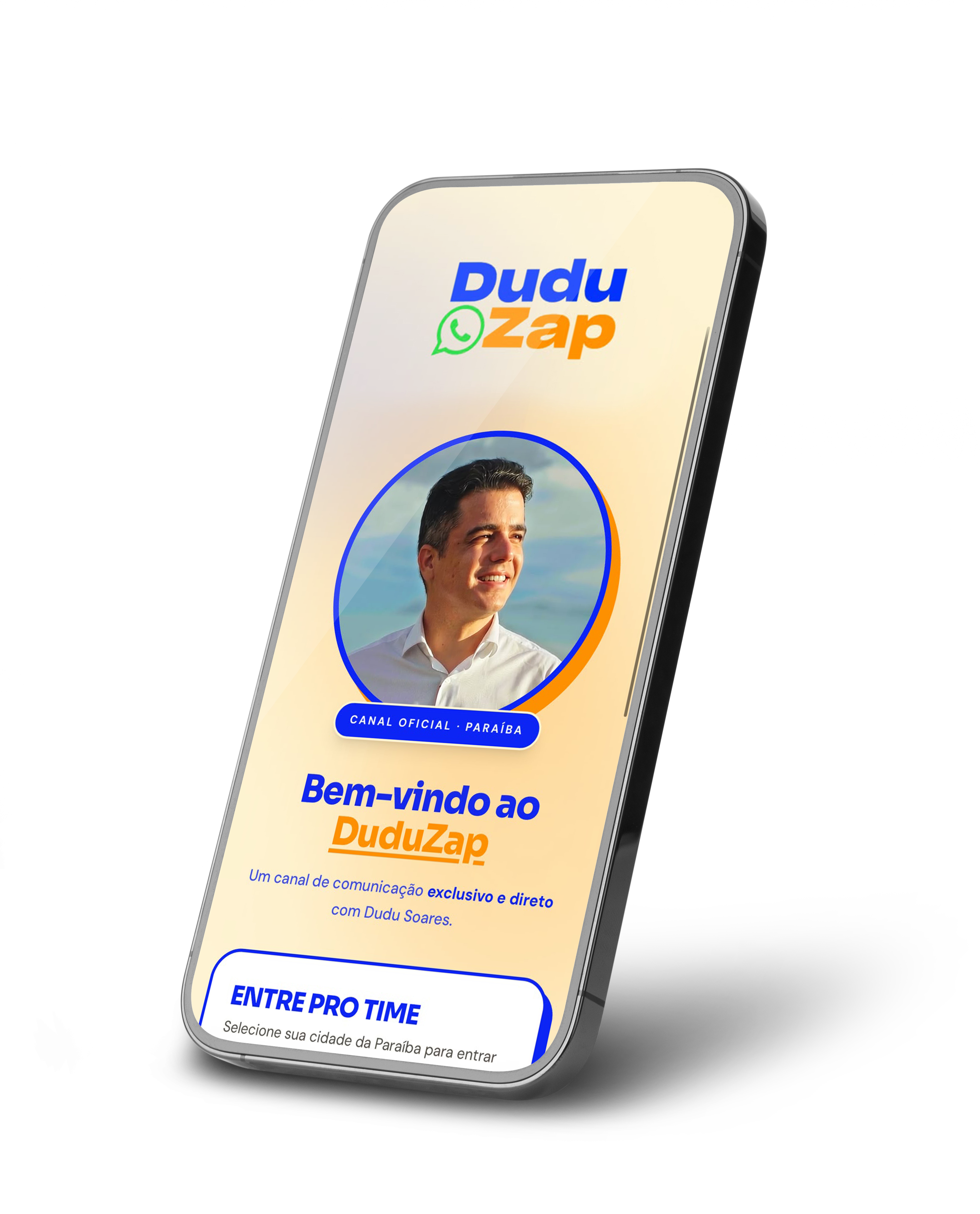 Celular mostrando o grupo do DuduZap